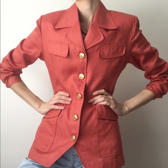 Vintage Italian Coral Blazer - Picture 7 of 12